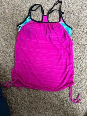 ZeroXposur Hot Pink and Teal Women's Swim Tankini